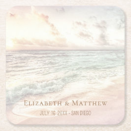 Porta-copo De Papel Quadrado Beach Wedding | Seaside Wedding