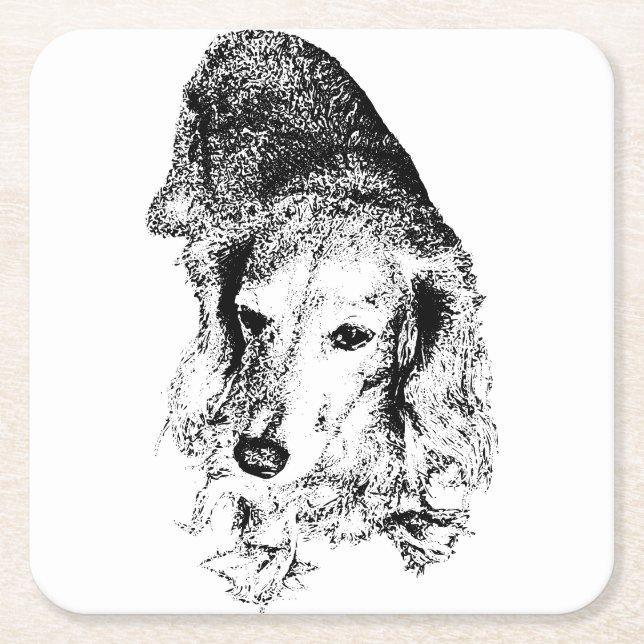 Porta-copo De Papel Quadrado Beba Com Coluna – Dachshund (Frente)