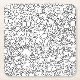 Porta-copo De Papel Quadrado Bebê feminista engraçado