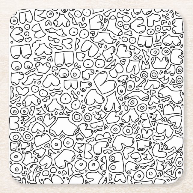 Porta-copo De Papel Quadrado Bebê feminista engraçado (Frente)