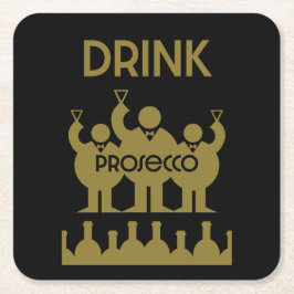 Porta-copo De Papel Quadrado Bebidas De Vinho Prosecco