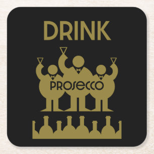 Porta-copo De Papel Quadrado Bebidas De Vinho Prosecco