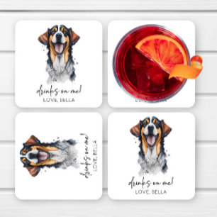 Porta-copo De Papel Quadrado Bebidas Em Mim! Casamento com Animais de Companhia