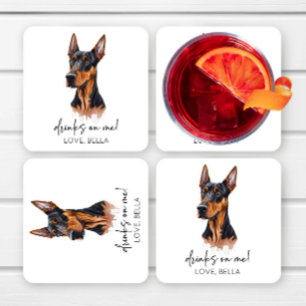 Porta-copo De Papel Quadrado Bebidas Em Mim! Casamento com animais de estimação