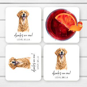 Porta-copo De Papel Quadrado Bebidas Em Mim! Casamento com animais de estimação