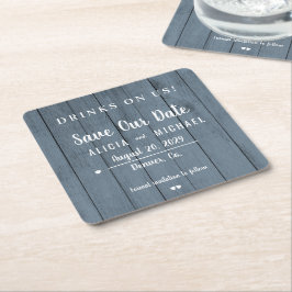 Porta-copo De Papel Quadrado Bebidas em nós simples casamento rústico salvem a 