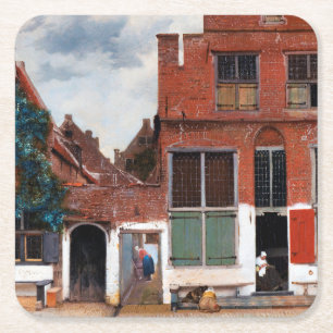 Porta-copo De Papel Quadrado Beco neerlandês, Johannes Vermeer