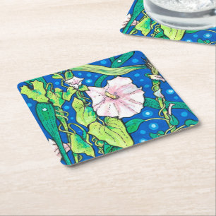 Porta-copo De Papel Quadrado Beendweed Reed Summer Wildflower Painting