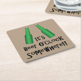 Porta-copo De Papel Quadrado Beer O'Clock Beer Oclock Em Algum Lugar