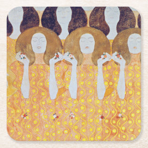 Porta-copo De Papel Quadrado Beethoven Frieze (detalhe), Gustav Klimt