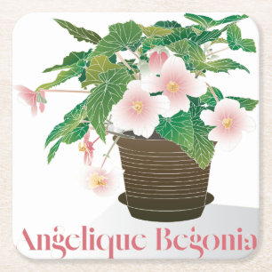 Porta-copo De Papel Quadrado Begônia Coaster