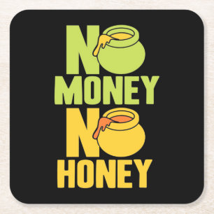 Porta-copo De Papel Quadrado Bekeeper No Money No Honey