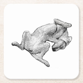 Porta-copo De Papel Quadrado Belly-Up Bliss – Artistic Dog Coaster