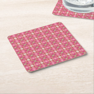 Porta-copo De Papel Quadrado Belo padrão cor-de-rosa complexo
