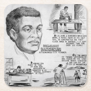 Porta-copo De Papel Quadrado Benjamin Banneker American Black Inventor