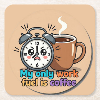 Porta-copo De Papel Quadrado Bibelô de Café Relógio Despertador Engraçado