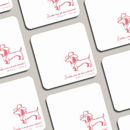Porta-copo De Papel Quadrado Bibelô de Cama de Casamento de Dachshund Engraçado