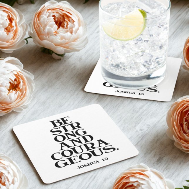 Porta-copo De Papel Quadrado Bible verse Joshua  (Criador carregado)