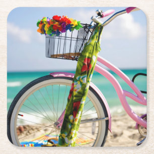 Porta-copo De Papel Quadrado Bicicleta na praia Miami, Florida