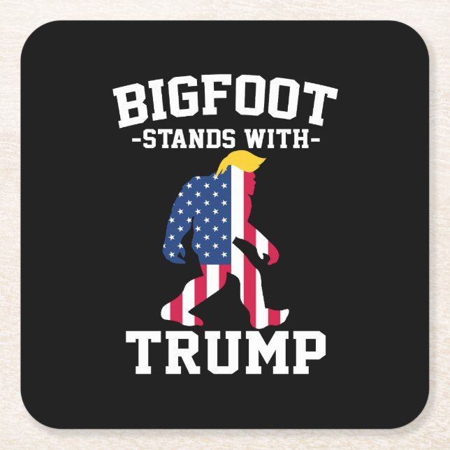 Porta-copo De Papel Quadrado Bigfoot Com Eleições Trump 2024 (Frente)