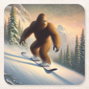 Porta-copo De Papel Quadrado Bigfoot Snowboard
