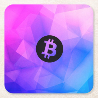 Porta-copo De Papel Quadrado Bitcoin Cristal