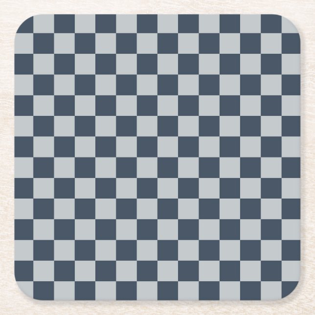 Porta-copo De Papel Quadrado Black ice checkered board pattern (Frente)