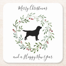 Black Labrador Feliz Cachorro de Natal