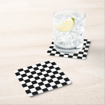 Black White Checkered Coasters