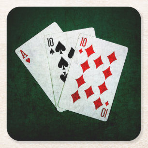 Porta-copo De Papel Quadrado Blackjack 21 ponto - Ace, Dez, Dez