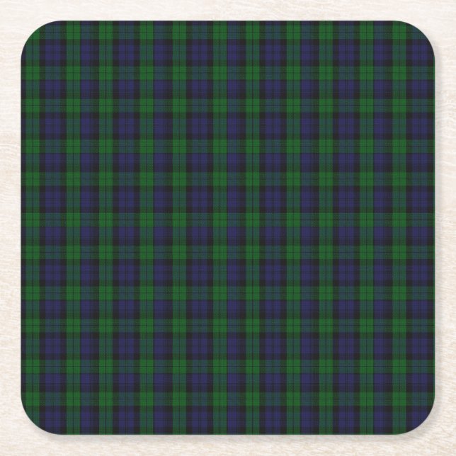Porta-copo De Papel Quadrado Blackwatch Tartan (Frente)