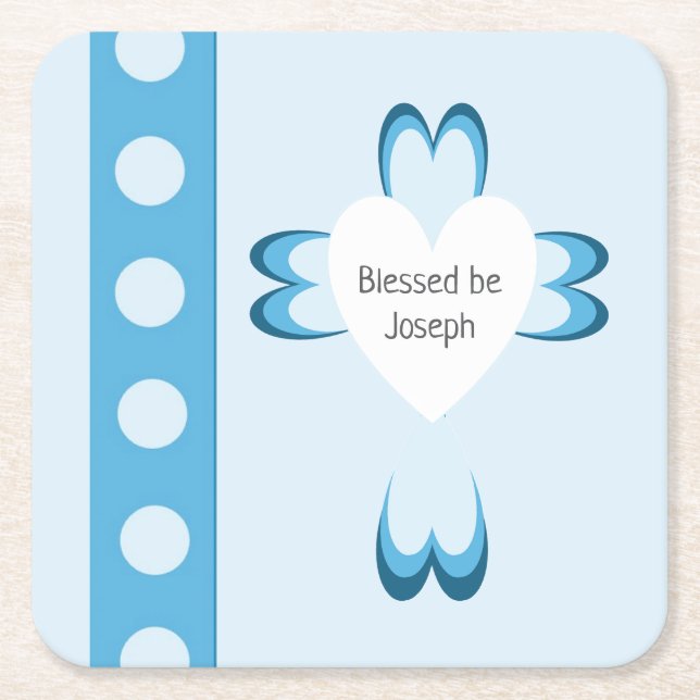 Porta-copo De Papel Quadrado Blessed Baptism Paper Napkin (Frente)
