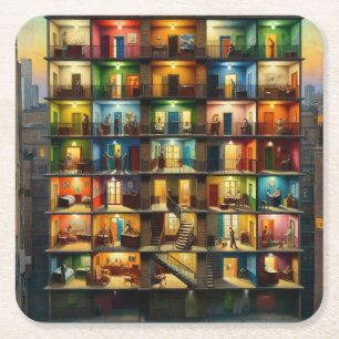 Porta-copo De Papel Quadrado Bloco