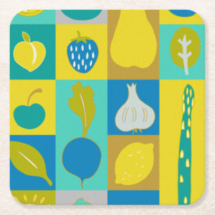 Porta-copo De Papel Quadrado Blocos de vegetais I