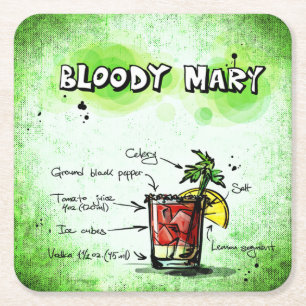 Porta-copo De Papel Quadrado Bloody Mary Bebe Receita
