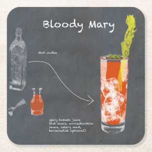 Porta-copo De Papel Quadrado Bloody Mary Recebe