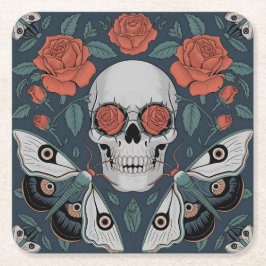 Porta-copo De Papel Quadrado Bloom Eterno: Uma dança da vida e da morte