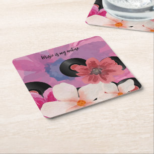 Porta-copo De Papel Quadrado Blossomas e Vinil