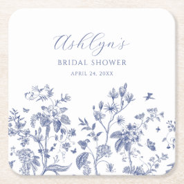 Porta-copo De Papel Quadrado Blue Chinoiserie Noivado Copo de Papel