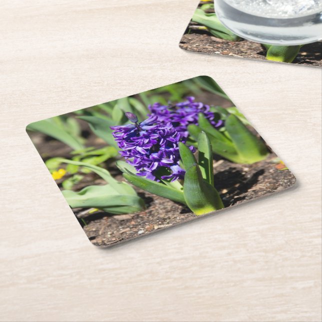 Porta-copo De Papel Quadrado Blue Geocinth em primavera (Inclinado)