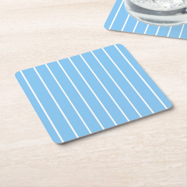 Porta-copo De Papel Quadrado Blue Striped (Inclinado)
