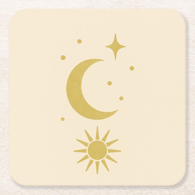 Porta-copo De Papel Quadrado Blush Celestial (Frente)