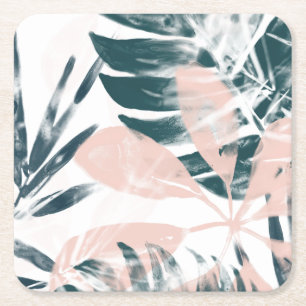 Porta-copo De Papel Quadrado Blush tropical
