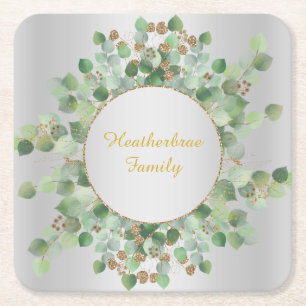 PORTA-COPO DE PAPEL QUADRADO BOA BOA DE CORTE DA MARCA EUCALYPTUS DE PRATA DUPL