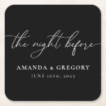 Porta-copo De Papel Quadrado Boas-vindas ao Janto de ensaio de casamento<br><div class="desc">Estas portas copos são o toque perfeito para o seu janto de ensaio.</div>