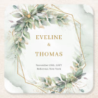 Boho d'água verde eucalipto e casamento dourado