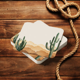 Porta-copo De Papel Quadrado Boho Desert Cactus Southwestern Cowboy ou Cowgirl