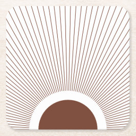 Porta-copo De Papel Quadrado Boho Minimalist Sun