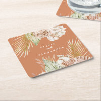 Boho Terracotta Tropical Floral e Casamento Palm