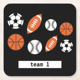 Porta-copo De Papel Quadrado Bola Esportiva Engraçado